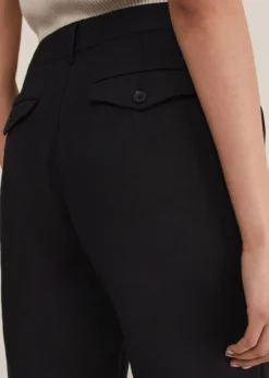 Klarra Black Linen Tapered Trousers -TrendLust Verkäufe 101462050 06 klarra black linen tapered trousers