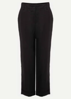 Klarra Black Linen Tapered Trousers -TrendLust Verkäufe 101462050 99 klarra black linen tapered trousers