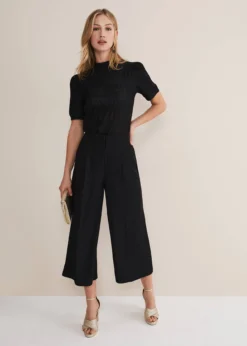 Audrea Black Wide Leg Culottes 10 Audrea Black Wide Leg Culottes -TrendLust Verkäufe 101602050 05 audrea black wide leg culottes