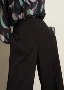 Shellina Black Satin Wide Leg Trousers -TrendLust Verkäufe 101607050 04 shellina black satin wide leg trousers