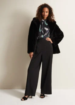 Shellina Black Satin Wide Leg Trousers -TrendLust Verkäufe 101607050 05 shellina black satin wide leg trousers