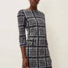 Amani Houndstooth Check Tunic Dress