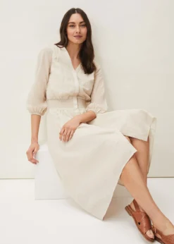 Elma Shirred Waist Puff Sleeve Midi Dress -TrendLust Verkäufe 220522120 03 elma shirred waist puff sleeve midi dress