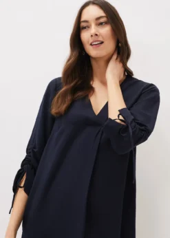 Cieara Tie Detail Sleeve Tunic Dress -TrendLust Verkäufe 220778351 04 cieara tie detail sleeve tunic dress