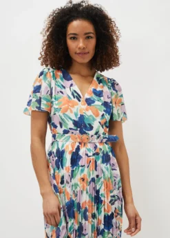 Essie Floral Pleated Midi Dress -TrendLust Verkäufe 220864000 04 essie floral pleated midi dress