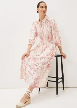 Tana Coral Printed Midi Dress -TrendLust Verkäufe 220886293 04 tana coral printed midi dress