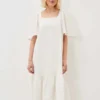 Claria White Midi Dress