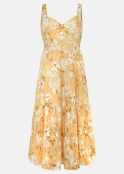 Elaina Cotton Floral Tiered Midi Dress -TrendLust Verkäufe 220926871 99 elaina cotton floral tiered midi dress