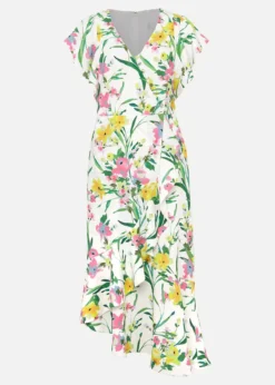 Evelin Printed Frill Hem Dress -TrendLust Verkäufe 220930931 99 evelin printed frill hem dress