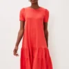 Elizebeth Cotton Tiered Midi Dress
