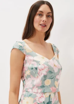 Jessia Floral Scuba Dress -TrendLust Verkäufe 220966739 04 jessia floral scuba dress
