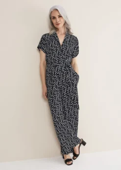 Paige Abstract Print Wide Leg Jumpsuit