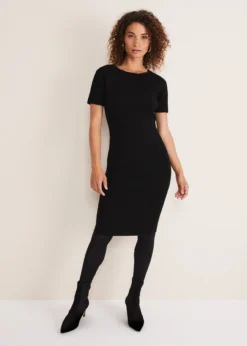 Elsa Ribbed Short Sleeve T-Shirt Dress -TrendLust Verkäufe 221117050 03 elsa ribbed short sleeve t shirt dress