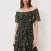 Zaylah Shirred Floral Mesh Dress