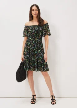 Zaylah Shirred Floral Mesh Dress -TrendLust Verkäufe 221138492 03 zaylah shirred floral mesh dress