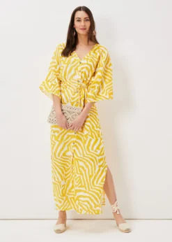 Dena Linen Zebra Print Maxi Dress -TrendLust Verkäufe 221146568 04 dena linen zebra print maxi dress