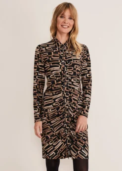 Flora Broken Lines Ruched Dress