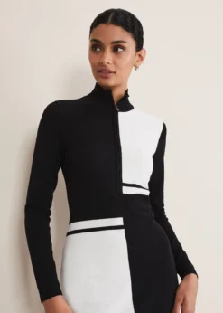 Arden Zip Detail Colourblock Knit Tunic -TrendLust Verkäufe 221188230 05 arden zip detail colourblock knit tunic