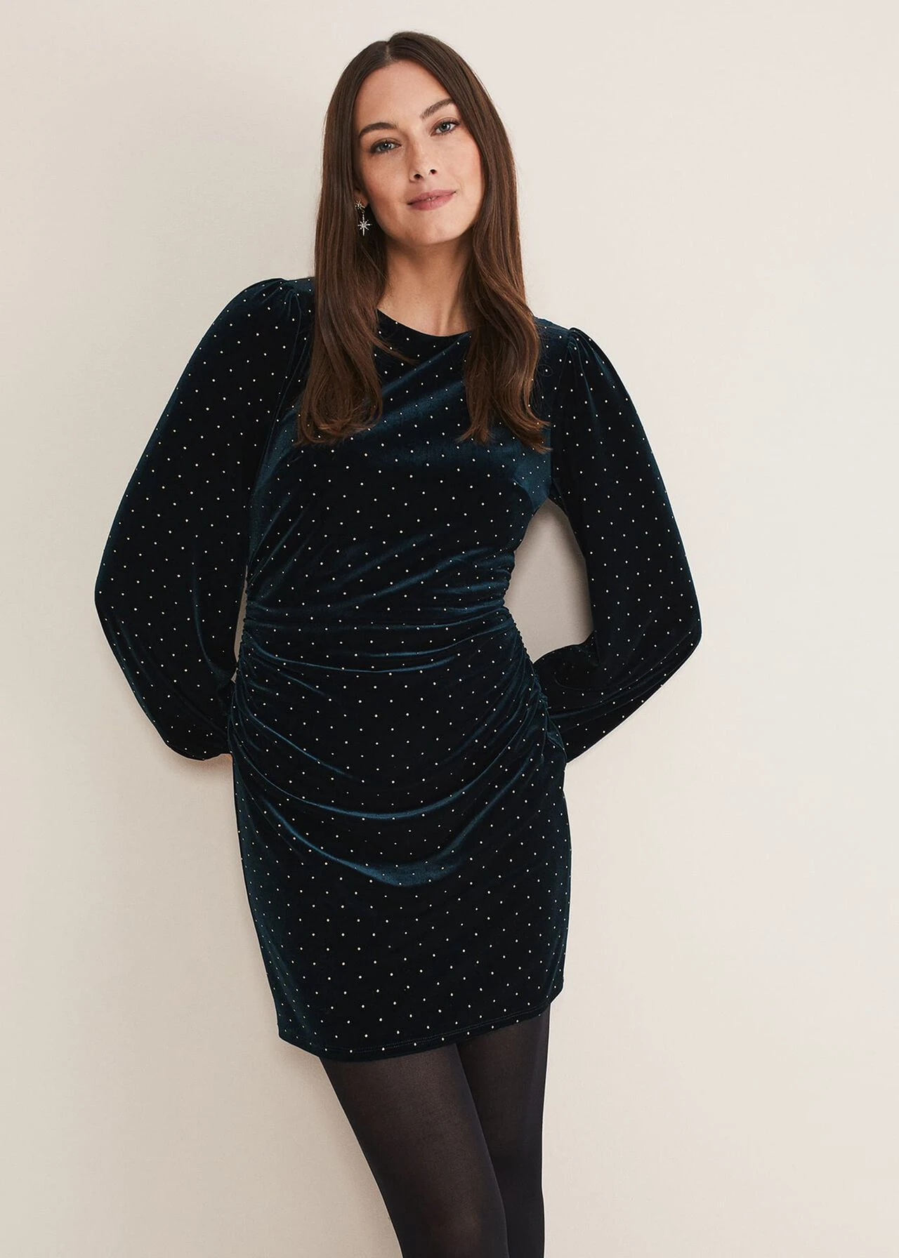 Adele Studded Velvet Dress 1 Adele Studded Velvet Dress