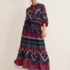 Asa Tile Print Midaxi Dress
