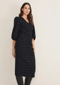 Addison Check Ruched Dress -TrendLust Verkäufe 221284015 03 addison check ruched dress