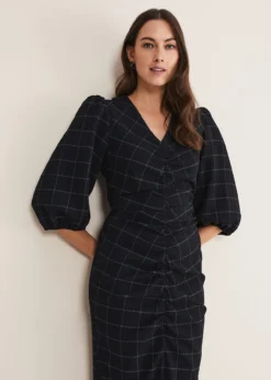 Addison Check Ruched Dress -TrendLust Verkäufe 221284015 04 addison check ruched dress