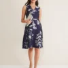 Cassy Jaquard Floral Midi Dress