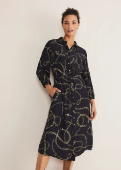 Tana Chain Print Shirt Midi Dress -TrendLust Verkäufe 221464351 03 tana chain print shirt midi dress