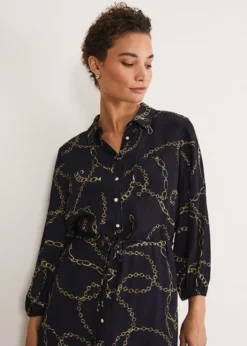 Tana Chain Print Shirt Midi Dress -TrendLust Verkäufe 221464351 04 tana chain print shirt midi dress