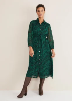 Tana Swirl Chiffon Midi Dress