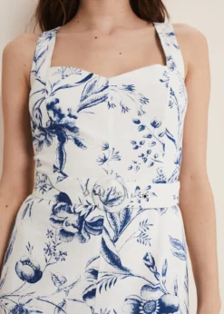 Kaya Linen Floral Bodycon Midi Dress -TrendLust Verkäufe 221532814 04 kaya linen floral bodycon midi dress