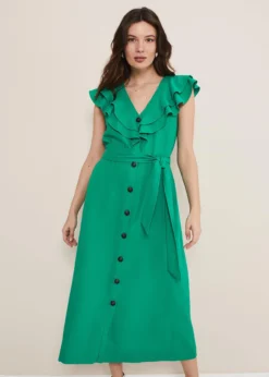 Jamilla Green Linen Midi Dress -TrendLust Verkäufe 221552693 03 jamilla green linen midi dress