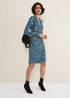 Juno Ruched V Neck Dotty Bodycon Dress -TrendLust Verkäufe 221622570 03 juno ruched v neck dotty bodycon dress