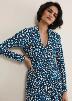 Juno Ruched V Neck Dotty Bodycon Dress -TrendLust Verkäufe 221622570 04 juno ruched v neck dotty bodycon dress