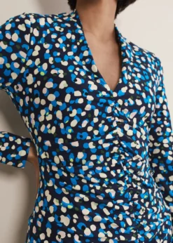 Juno Ruched V Neck Dotty Bodycon Dress -TrendLust Verkäufe 221622570 05 juno ruched v neck dotty bodycon dress