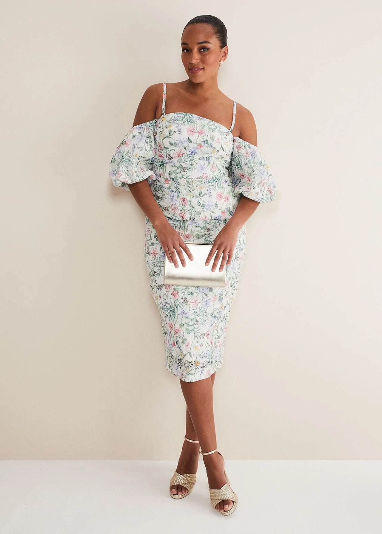 Stevie Floral Bodycon Midi Dress