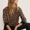 Renatta Patched Geo Jacquard Top