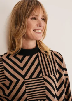 Renatta Patched Geo Jacquard Top -TrendLust Verkäufe 303329564 05 renatta patched geo jacquard top