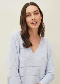 Florence Broderie Textured Fine Knit Jumper