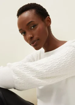 Natalea Cable Knit Sleeve Jumper