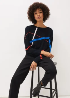 Candice Abstract Print Fine Knit Jumper
