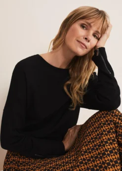 Olivian Zip Cuff Detail Knit