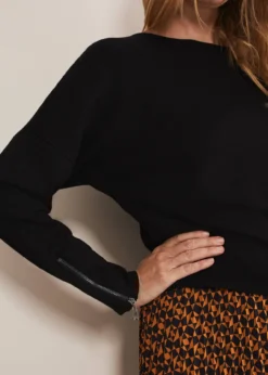 Olivian Zip Cuff Detail Knit -TrendLust Verkäufe 403797050 05 olivian zip cuff detail knit