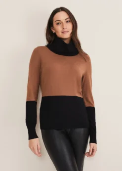 Zasha Colourblock Cowl Neck Jumper -TrendLust Verkäufe 403821512 04 zasha colourblock cowl neck jumper