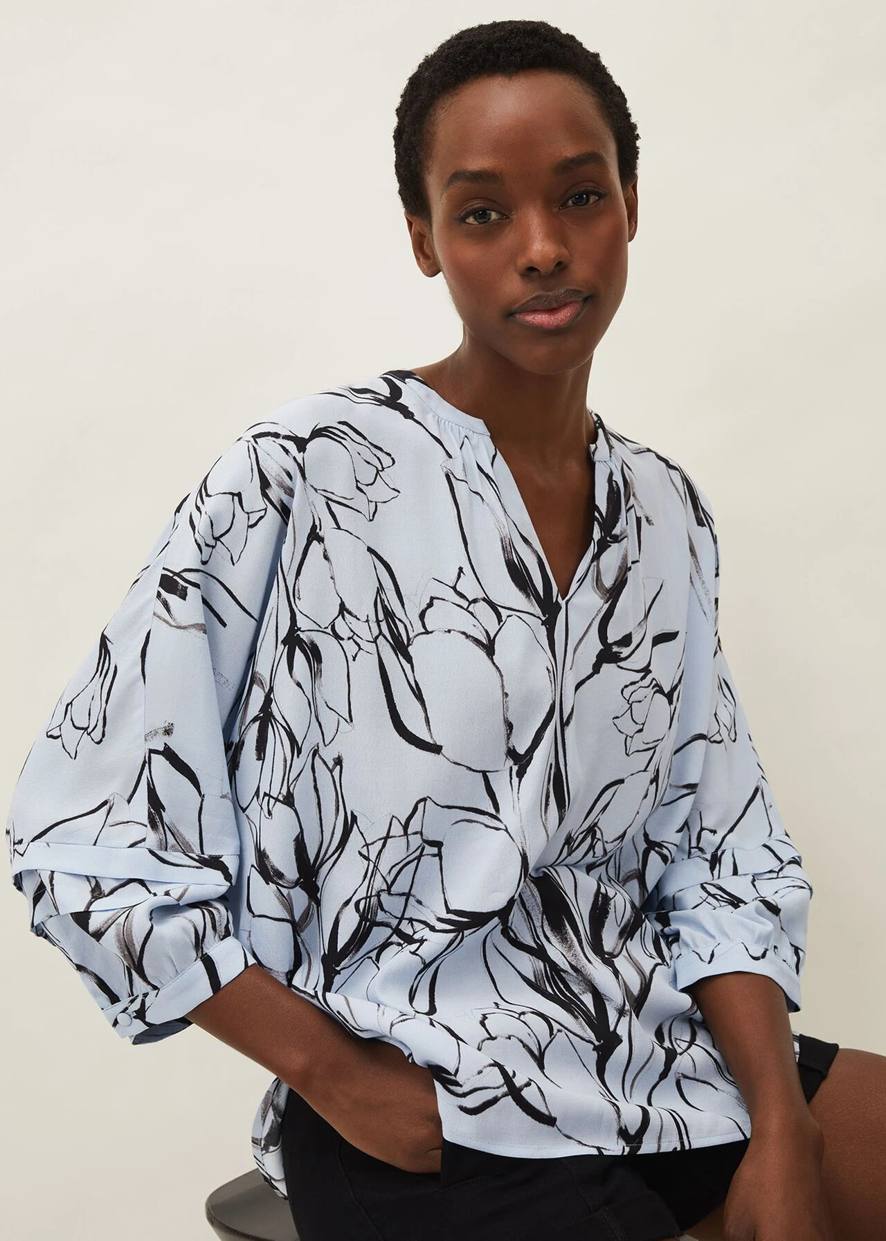 Kalila Tulip Print Blouse 1 Kalila Tulip Print Blouse