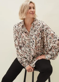 Helen Abstract Feather Print Blouse