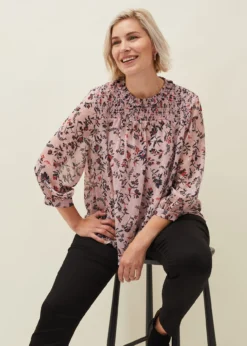Julie Shirred Floral Blouse -TrendLust Verkäufe 502148300 04 julie shirred floral blouse