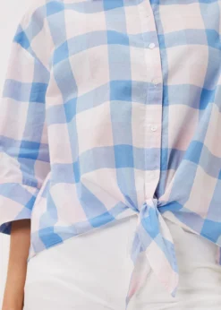 Della Gingham Tie Front Blouse -TrendLust Verkäufe 502230356 05 della gingham tie front blouse