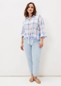 Della Gingham Tie Front Blouse -TrendLust Verkäufe 502230356 06 della gingham tie front blouse