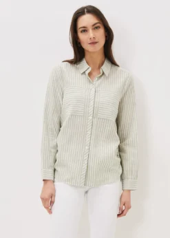 Oliva Ruched Side Stripe Shirt -TrendLust Verkäufe 502243454 04 oliva ruched side stripe shirt